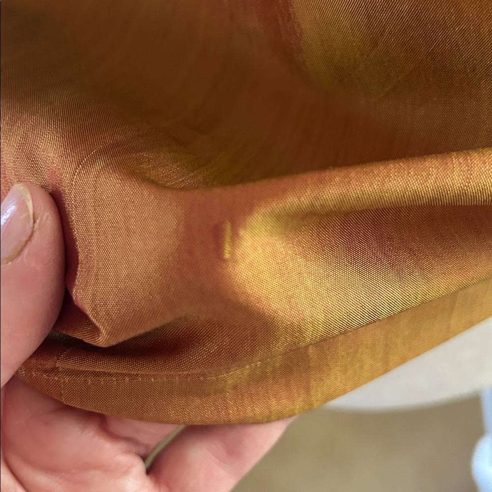 Express Shiny Gold/Copper Raw Silk Blouse sz 5/6 (M) - Picture 5 of 8